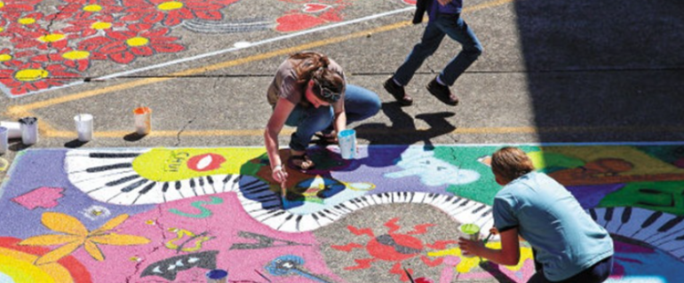 Illustration de : Fresque au sol